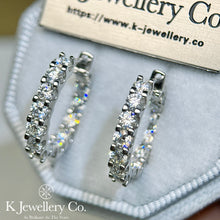 Load image into gallery viewer Moissanite Full Stars Earrings Moissanite full hoop earrings inside and outside