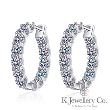 Load image into gallery viewer Moissanite Full Stars Earrings Moissanite full hoop earrings inside and outside