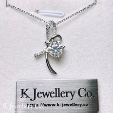 Load image into gallery viewer Moissanite Ribbon Knot Necklace Moissanite Ribbon Knot Necklace