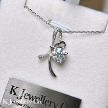 Load image into gallery viewer Moissanite Ribbon Knot Necklace Moissanite Ribbon Knot Necklace