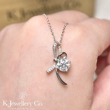 Load image into gallery viewer Moissanite Ribbon Knot Necklace Moissanite Ribbon Knot Necklace