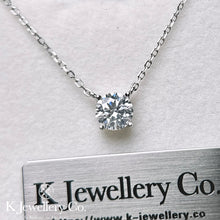 Load image into gallery viewer Moissanite Classic Four Prong Necklace Moissanite Classic Four Prong Necklace
