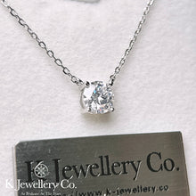 Load image into gallery viewer Moissanite Classic Four Prong Necklace Moissanite Classic Four Prong Necklace