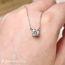 Load image into gallery viewer Moissanite Classic Four Prong Necklace Moissanite Classic Four Prong Necklace