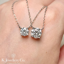 Load image into gallery viewer Moissanite Classic Four Prong Necklace Moissanite Classic Four Prong Necklace