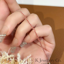 Load image into gallery viewer 925 Silver Red line Bracelet 925 sterling silver red line bracelet