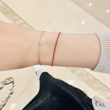 Load image into gallery viewer 925 Silver Red line Bracelet 925 sterling silver red line bracelet