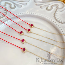 Load image into gallery viewer Diamond 18K Gold 0.25ct Ruby redline Bracelet 18K ruby red rope bracelet