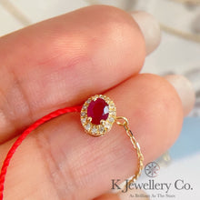 Load image into gallery viewer Diamond 18K Gold 0.25ct Ruby redline Bracelet 18K ruby red rope bracelet