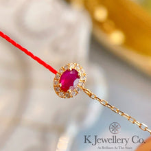 Load image into gallery viewer Diamond 18K Gold 0.25ct Ruby redline Bracelet 18K ruby red rope bracelet