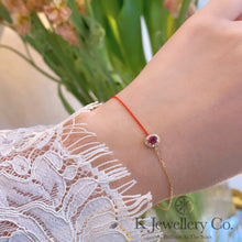Load image into gallery viewer Diamond 18K Gold 0.25ct Ruby redline Bracelet 18K ruby red rope bracelet