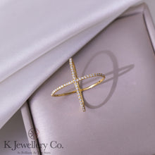 Load image into gallery viewer Moissanite Cross Ring Moissanite Cross Ring