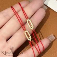 Load image into gallery viewer Cubic Zirconia Glide Redline Bracelet High Carbon Diamond Starlight Sliding Red Line Bracelet