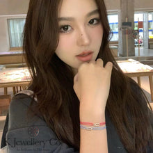 Load image into gallery viewer Cubic Zirconia Glide Redline Bracelet High Carbon Diamond Starlight Sliding Red Line Bracelet