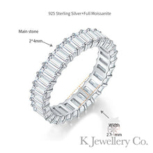 Load image into gallery viewer Moissanite Emerald Cut Cluster Ring (Full/Half Circle)