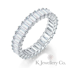 Load image into gallery viewer Moissanite Emerald Cut Cluster Ring (Full/Half Circle)