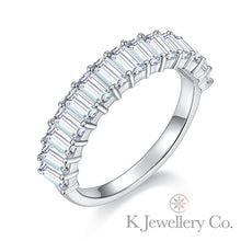 Load image into gallery viewer Moissanite Emerald Cut Cluster Ring (Full/Half Circle)
