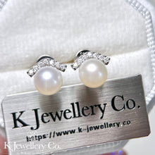 Load image into gallery viewer Moissanite Pearl Earrings Moissanite natural pearl earrings