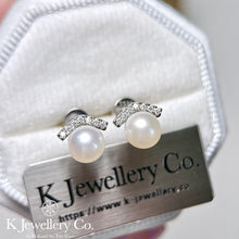 Load image into gallery viewer Moissanite Pearl Earrings Moissanite natural pearl earrings
