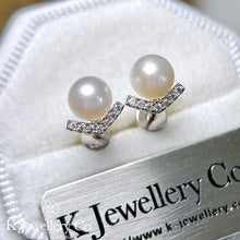 Load image into gallery viewer Moissanite Pearl Earrings Moissanite natural pearl earrings