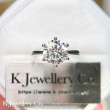 Load image into gallery viewer Moissanite Six Prong Ring Moissanite classic small arm six prong ring