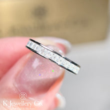 Load image into gallery viewer Moissanite Couple Princess Cut Ring Moissanite Princess Cut Ring