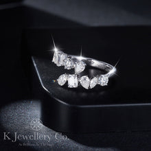 Load image into gallery viewer Moissanite Elegant Emerald Oval Pear Cut Full Paved Ring