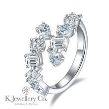 Load image into gallery viewer Moissanite Elegant Emerald Oval Pear Cut Full Paved Ring