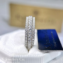 Load image into gallery viewer Moissanite Rolling Ring Full Paved Ring Full Circle Three Rows of Moissanite Rotating Ring