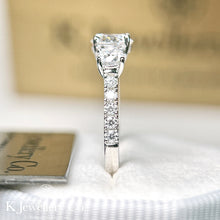 Load image into gallery viewer Moissanite Three Stars Paved Ring full moissanite three stone surround ring