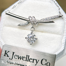 Load image into gallery viewer Moissanite Knot Necklace moissanite knot necklace