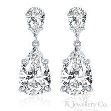 Load image into gallery viewer Moissanite Pear Earrings Moissanite pear-shaped 6.7 card earrings