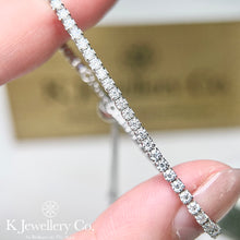 Load image into gallery viewer Moissanite 2mm Full Pave Bracelet Moissanite full diamond 3-part bracelet