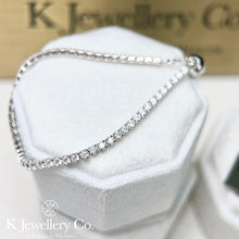 Load image into gallery viewer Moissanite 2mm Full Pave Bracelet Moissanite full diamond 3-part bracelet