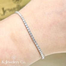 Load image into gallery viewer Moissanite 2mm Full Pave Bracelet Moissanite full diamond 3-part bracelet
