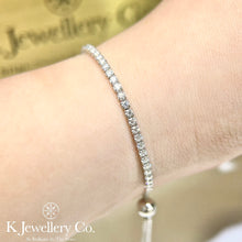 Load image into gallery viewer Moissanite 2mm Full Pave Bracelet Moissanite full diamond 3-part bracelet