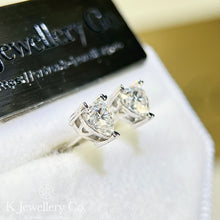 Load image into gallery viewer Moissanite Heart Earrings Moissanite love stone earrings
