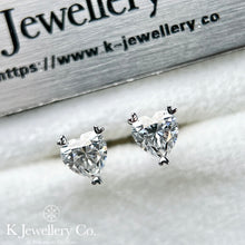 Load image into gallery viewer Moissanite Heart Earrings Moissanite love stone earrings