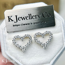 Load image into gallery viewer Moissanite Heart Earrings Moissanite Love Hollow Earrings