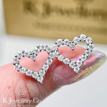 Load image into gallery viewer Moissanite Heart Earrings Moissanite Love Hollow Earrings