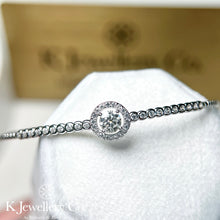 Load image into gallery viewer Moissanite 0.5ct Pave Bangle moissanite bead bracelet