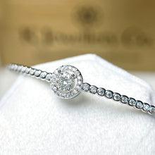 Load image into gallery viewer Moissanite 0.5ct Pave Bangle moissanite bead bracelet