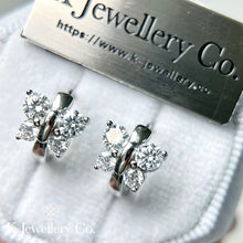 Load image into gallery viewer Moissanite Butterfly Earrings full moissanite butterfly earrings