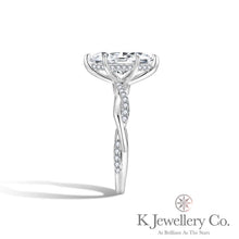 Load image into gallery viewer Moissanite Twisted Marquise 2ct Ring Moissanite Marquise 2ct Ring