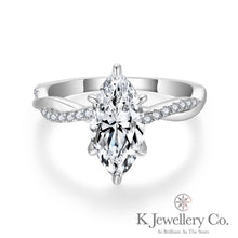Load image into gallery viewer Moissanite Twisted Marquise 2ct Ring Moissanite Marquise 2ct Ring