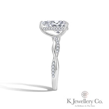 Load image into gallery viewer Moissanite Twisted Pear 2ct Ring Moissanite Twisted Pear 2ct Ring