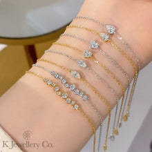 Load image into gallery viewer Cubic Zirconia Bracelet high carbon diamond small diamond S925 love/water drop/horse eye/round single diamond bracelet