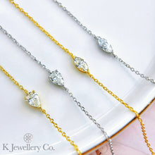 Load image into gallery viewer Cubic Zirconia Bracelet high carbon diamond small diamond S925 love/water drop/horse eye/round single diamond bracelet