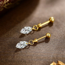將圖片載入圖庫檢視器 Cubic Zirconia Marquise Earring 進口高碳鑽打孔馬眼石螺絲針耳環