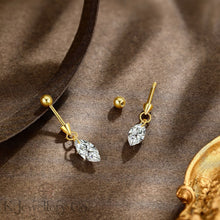 將圖片載入圖庫檢視器 Cubic Zirconia Marquise Earring 進口高碳鑽打孔馬眼石螺絲針耳環